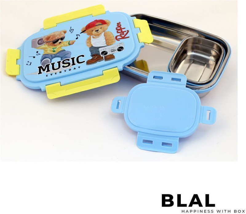 BLAL PrincePink-001 2 Containers Stainless Steel College Lunch Box(1050 ml)