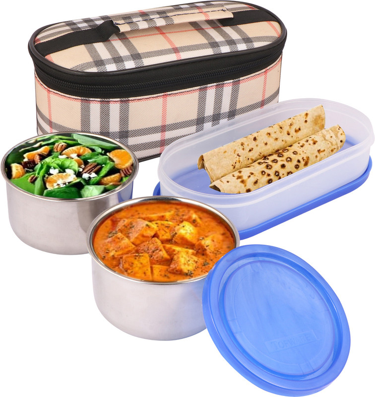 Topware New Smart steel lunchbox(750ml) 3 Containers Stainless Steel Office Lunch Box(750 ml)