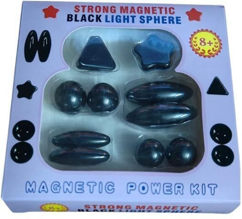 Saaishvi DIY Magnetic Kit for Kids (10 Pcs / 5 Shapes)(Black)