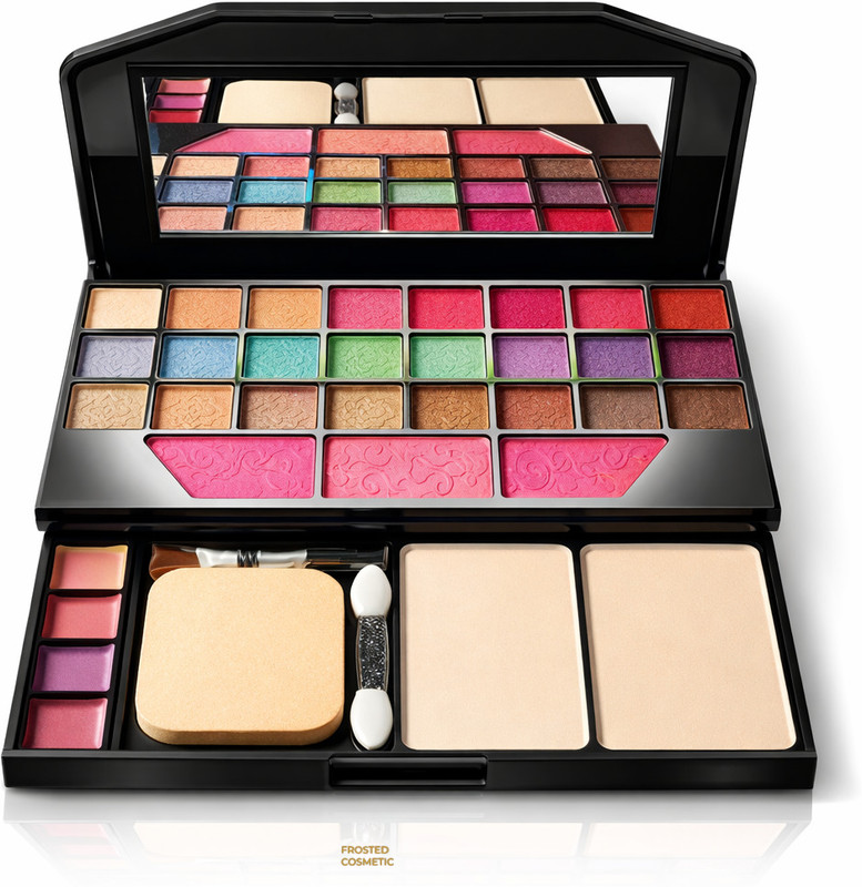 FROSTED COSMETIC Makup kit with 24 Eyeshadow 3 shads Blusher 2 compact power 18g Multi colour