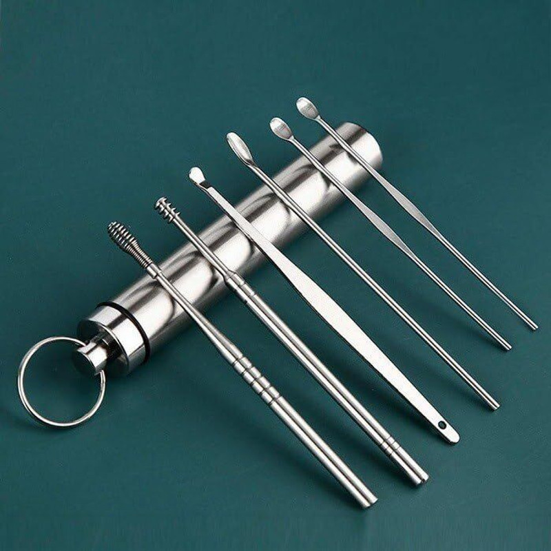 FROXY CARTS 6in1 Professional Stainless Steel Earwax Remover Kit
