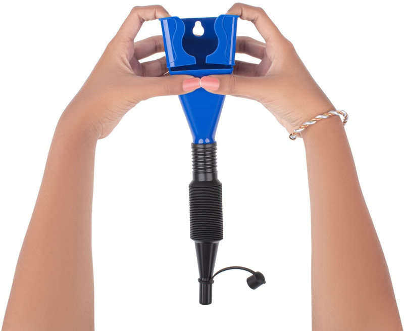 MSVTRADESS Flexible Funnel for Gasoline, Flexible Plastic Funnel, Engine Oil, Plastic Funnel Holder(Blue, Pack of 1)
