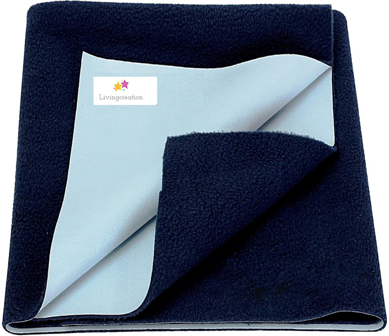 Livingcreation Polycotton Baby Bed Protecting Mat(Dark Blue, Medium)