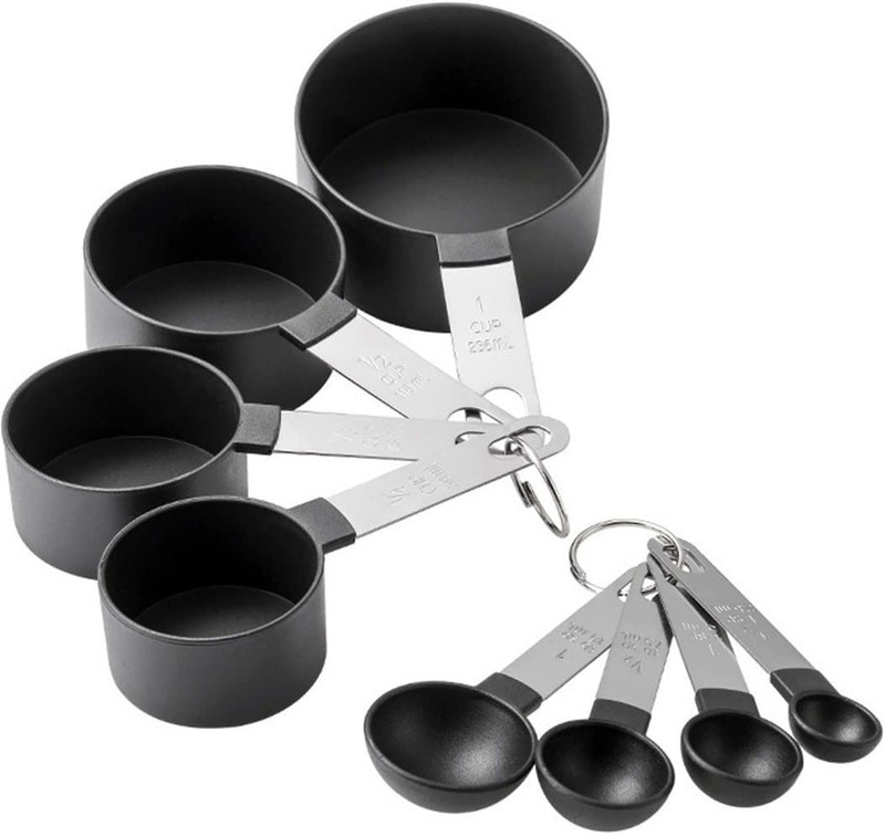 KitchenFest ® Food Grade BPA Free 8 Pcs, Stainless Steel Handle, Dishwasher Safe Measuring Cup Set(500 ml)