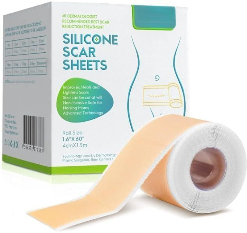 Freven Scar removal tape–Reusable silicone scar sheets for c-section,Acne,Surgical scar First Aid Tape(Pack of 1)