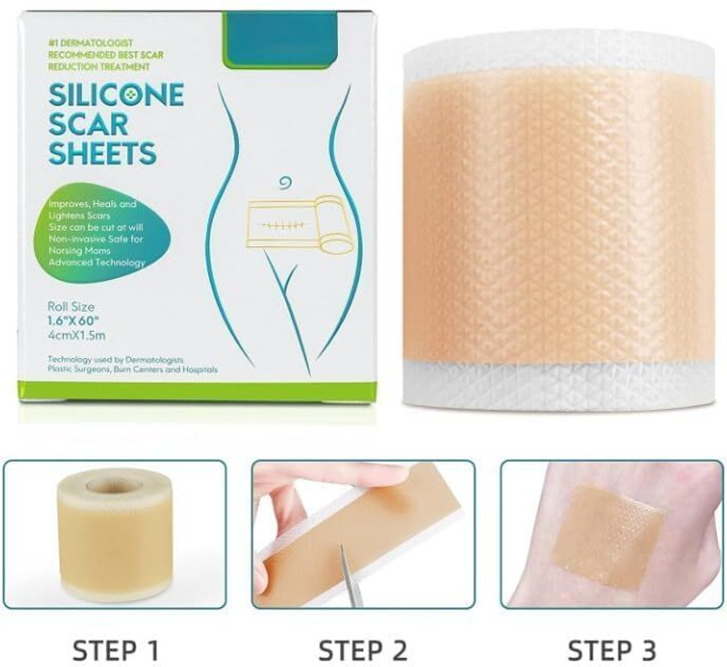 DIVY ENTERPRISE Silicon Gel Sheet for Scars Transparent Medical Silicone Gel Tape Gauze Medical Dressing