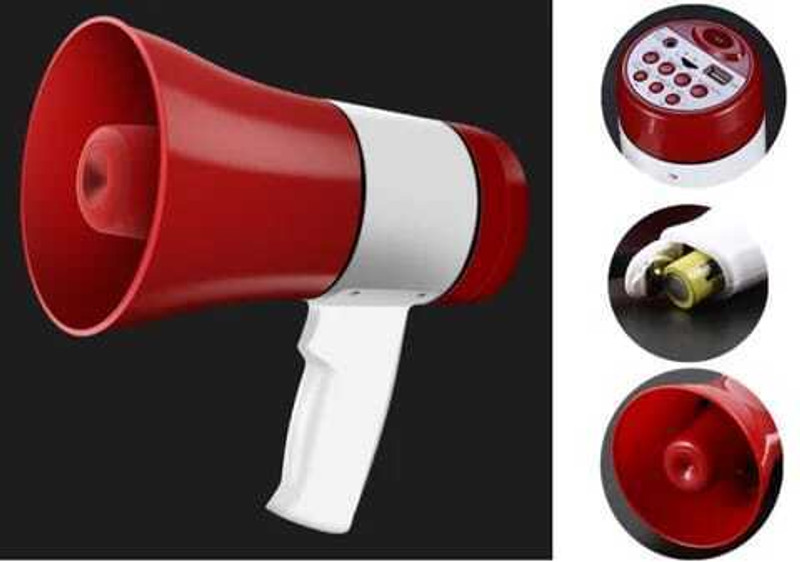 Rexmon 30 Watts Handheld Megaphone with Recorder USB and Memory Card Input for Announcing; Talk; Record; Play; Siren; Music with Battery and Charger Outdoor, Indoor PA System(30 W)