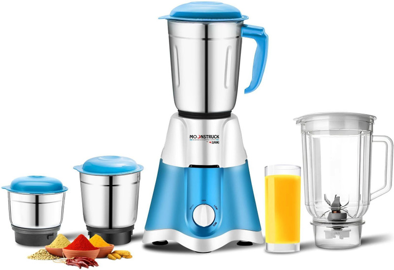 Moonstruck HEAVY MOTOR SD-4 550 W Juicer Mixer Grinder(SEABREEZE DELUX mixer/juicer/grinder with 4 jars 550 watt | 4 Jars | STAR BLUE)