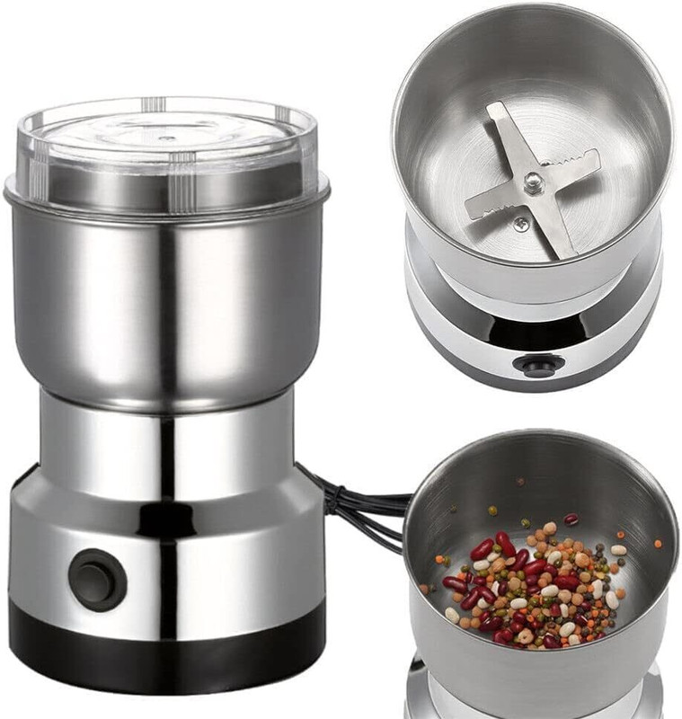 Udghosh Creation Small Coffee Grinder, Masala Grinder, Miksi Grinder Chatney Mikshi Pack of 1 200 W Mixer Grinder(Hevy Stainless Steel Electric Nima Mixer Grinder Machine, Mini Nima Blender, | 1 Jar | Silver)