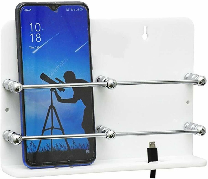 GLAMAXY Acrylic Double Mobile Stand Dual Phone Charging Holder TV AC Remote Stand for Home Mobile Holder
