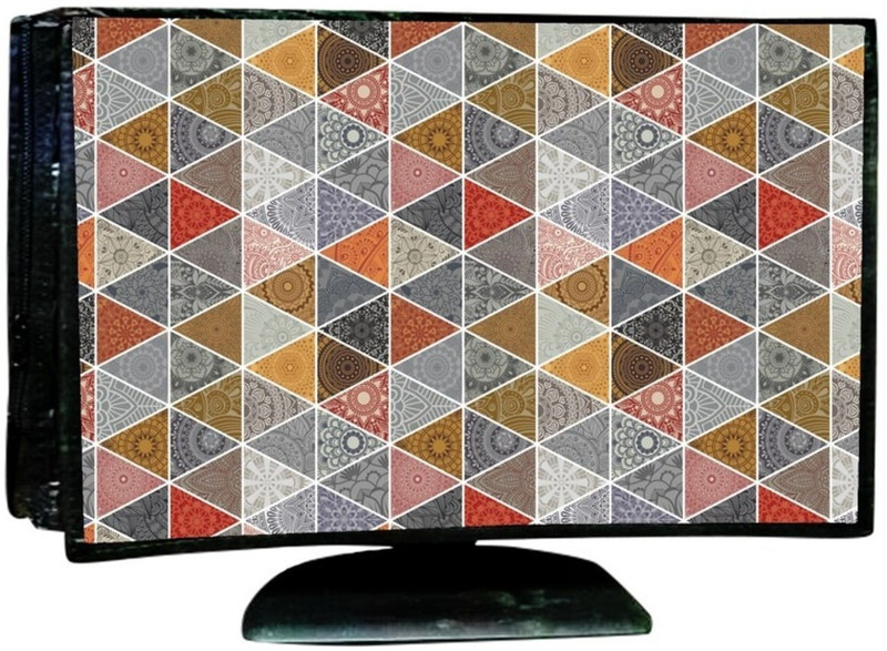 Acoma 22 In Computer Monitor Cover Printed Waterproof for 22 inch 22 In Computer Monitor Cover Printed Waterproof - Mntr-22-M-TRNGLE_A(Multicolor)