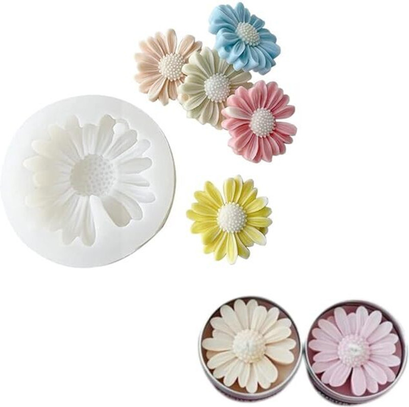 MARHABA TRADERS Silicone Fondant & Gum paste Mould LEGACYCART Daisy Flower Silicone Fondant Mold,Candle Mold Chrysanthemum Mould for Fondant Cake Decorating,Chocolate,Sugarcraft,Candy,Polymer Clay,Soap Crafting -1 pc(Pack of 1)