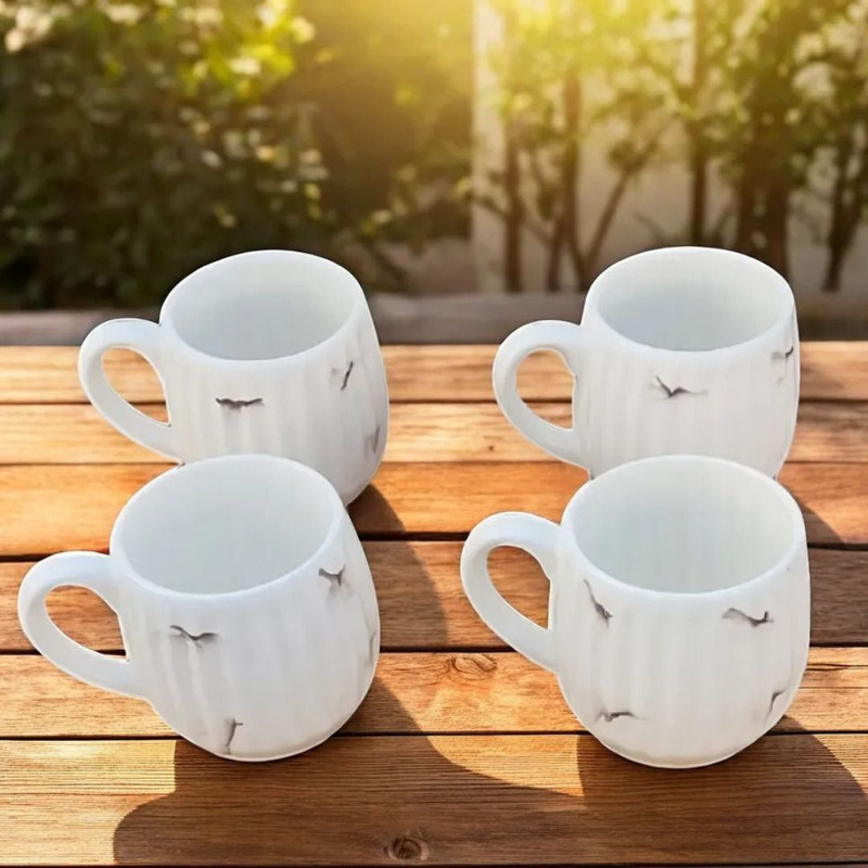 Design Khazana Microwave Safe Coffee Set of 4 Ceramic Coffee Mug(220 ml, Pack of 4)
