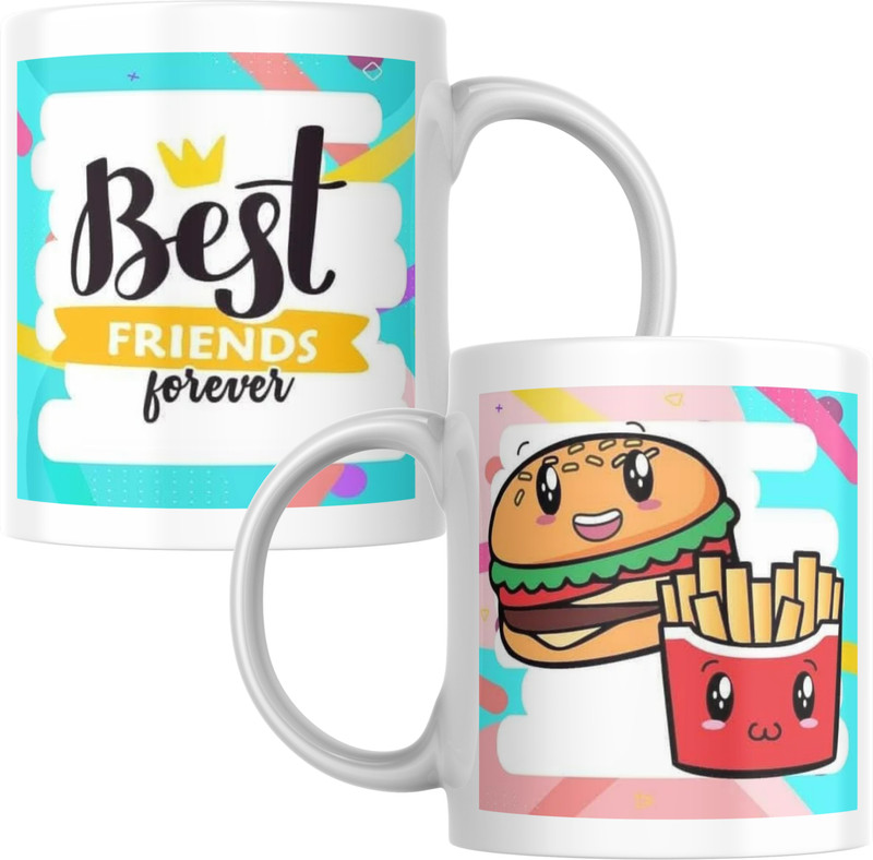 Prints Shopee Best Friends Forever Printed Gift Cute Design Ceramic Coffee Mug(350 ml)