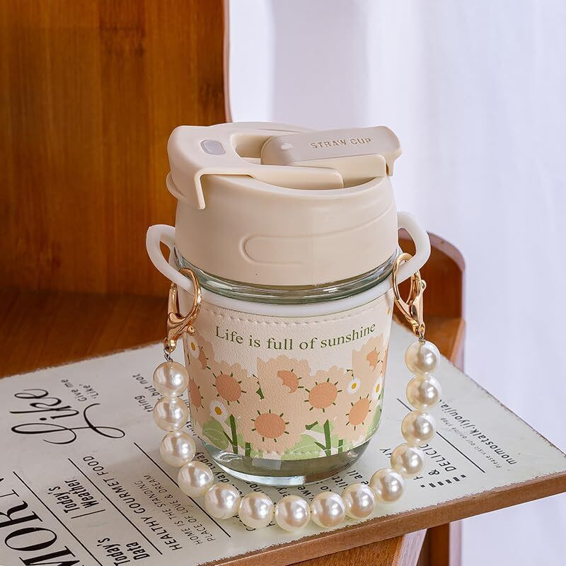 papita Pearl chain mug Glass Coffee Mug(350 ml)