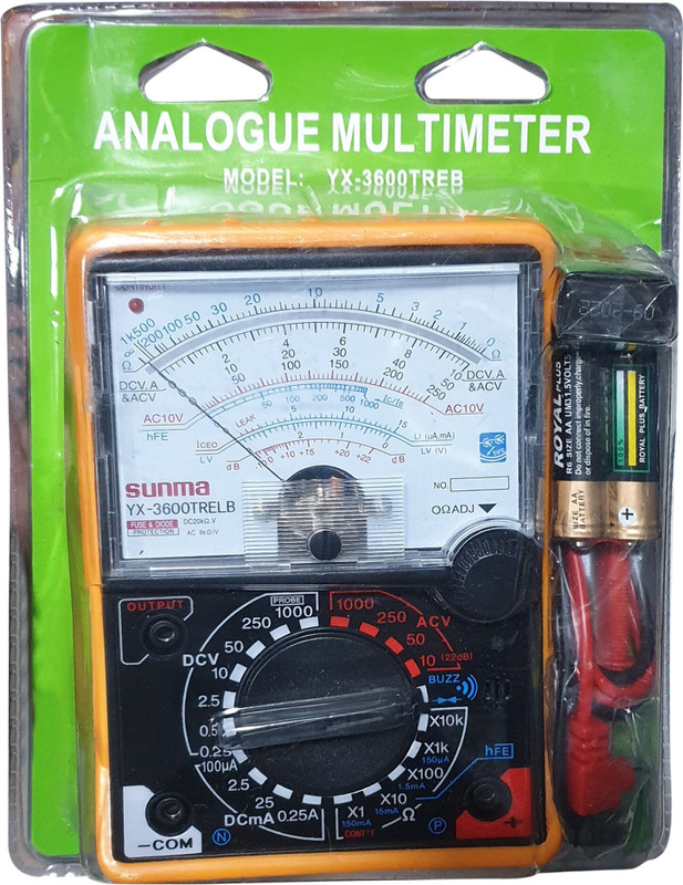 Gilhot Yx3600meter_withbattery Analog Multimeter(Black, Yellow 2000 Counts)