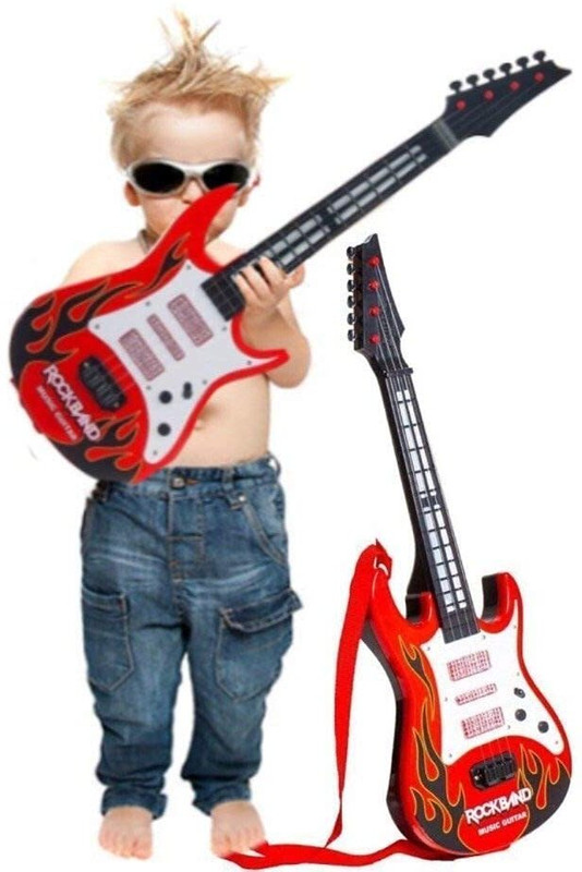 KHELOZZ Rock Band Guitar Musical Guitar Toy for Children Kids(Multicolor)