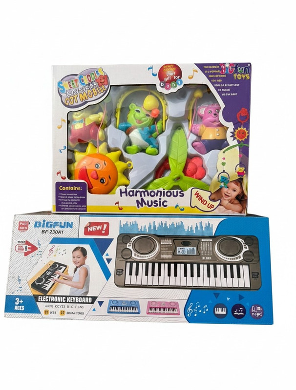 Kmc kidoz Combo Mini Piano With 37 Keys Keyboard With Rattle (Jhoomer) Soothing Sound(Multicolor)