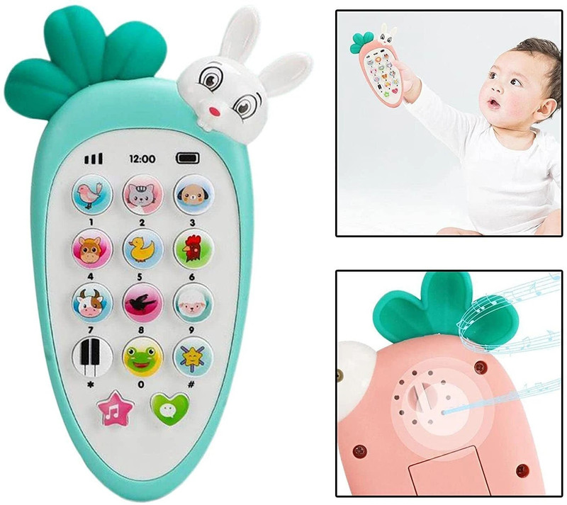 Pluspoint Carrot Musical Mobile Phone with Music , Lights ,Rabbit Smartphone for Kids(Multicolor)