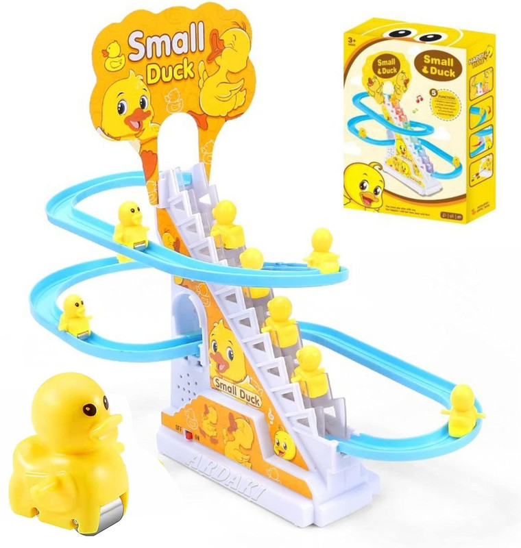 Miboo Automatic Musical Duck Climbing Stairs Toy Track for Toddlers(Multicolor)