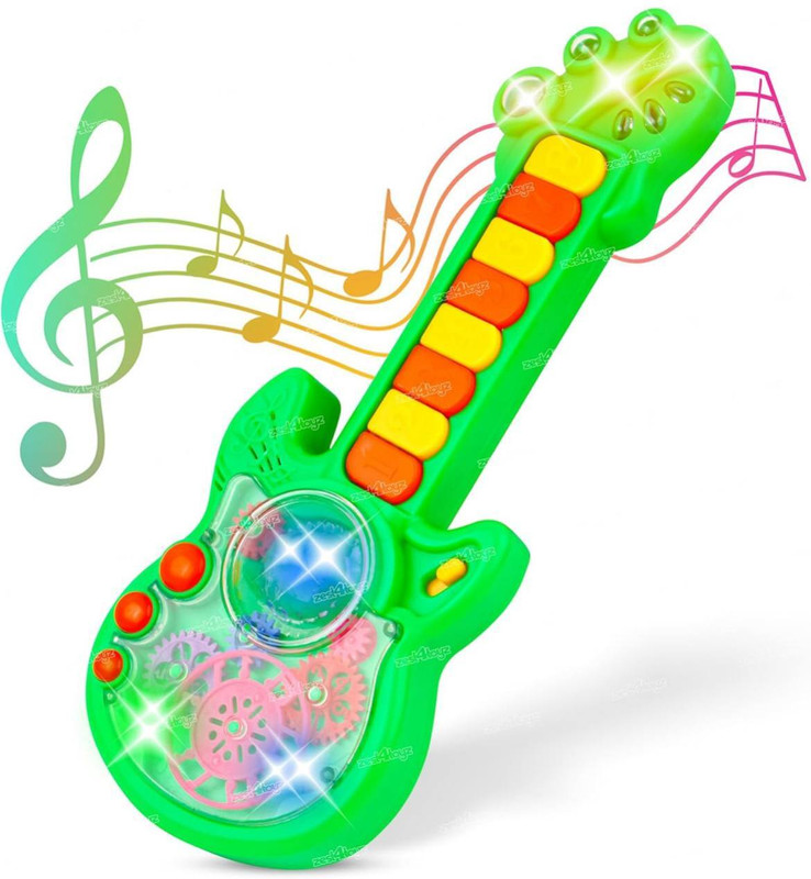 Xcillince Toys Guitar Toy with Lights, Sound & Gear Rotation Educational Musical Toy for Kids(Multicolor)