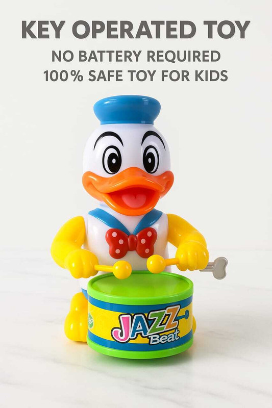 PRIMEFAIR Toys Funny Key-Operated Drummer Toy with Drumming and Dancing Action for Kids(Multicolor)