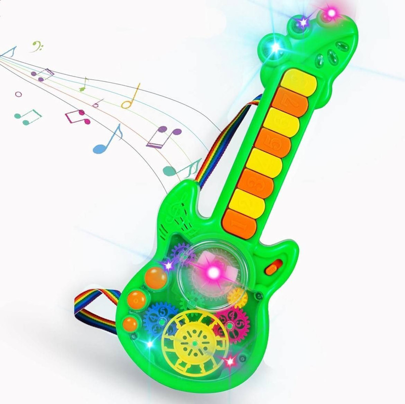Xcillince Toys Kids Guitar Toy with Spinning Gears, Flashing Lights & Melody Music(Multicolor)