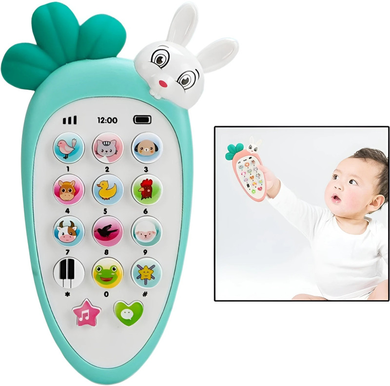 Pluspoint MUSICAL MOBLIE PHONE CORDLESS BABY TOY WITH LIGHT REBBIT PHONE(Multicolor)