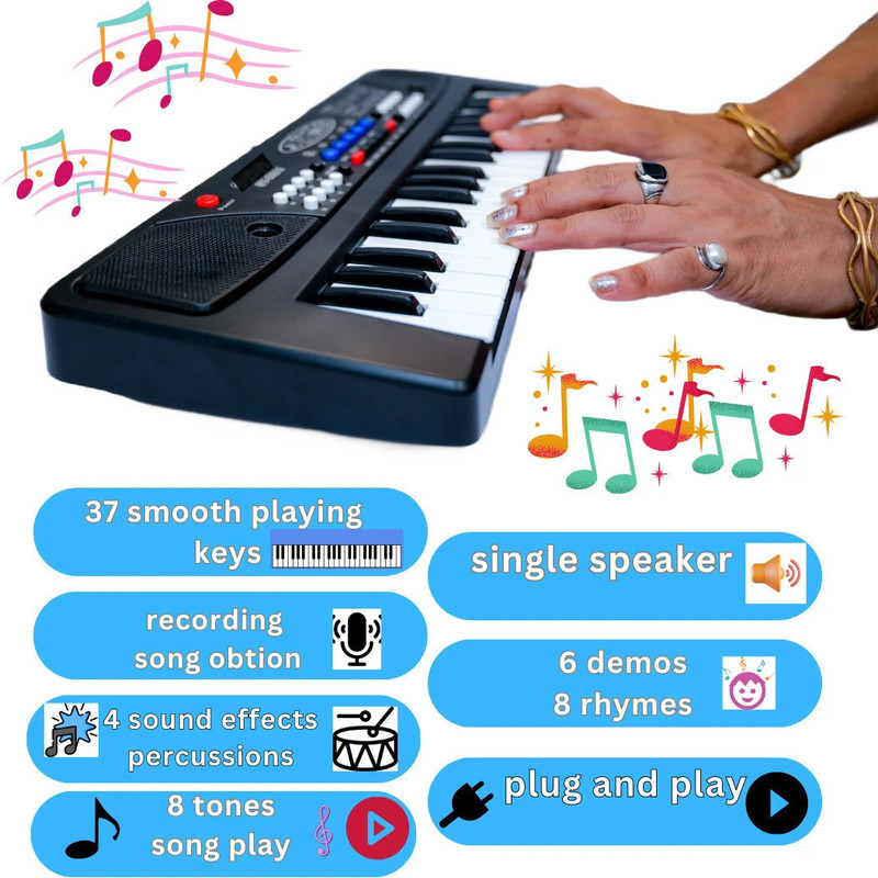 winner wings Best Piano/Keyboard for kids/boys/Girls for age above 3 year(Black)