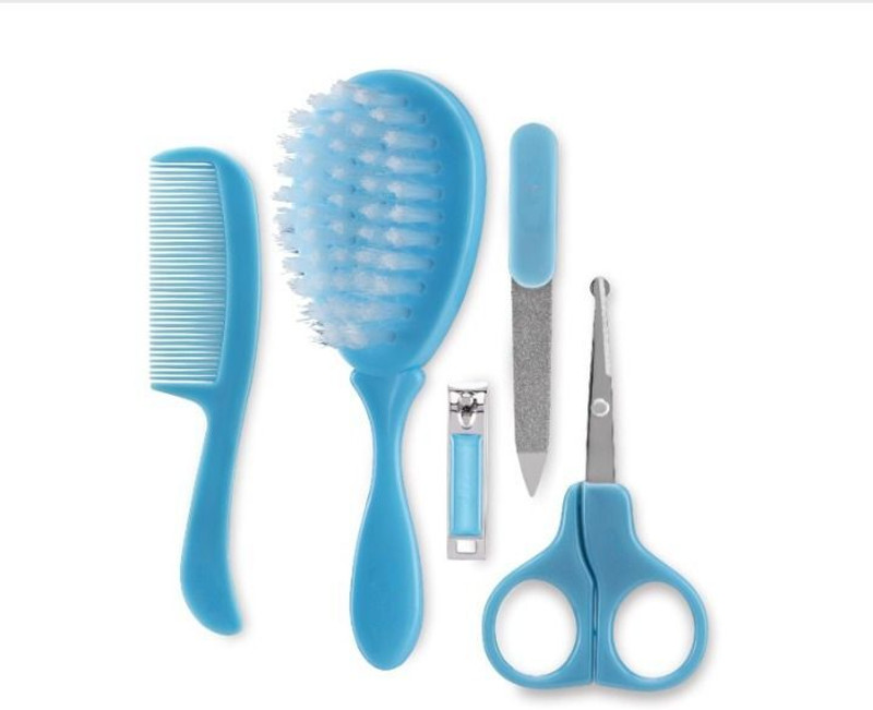 KALRA MAGIC Baby Grooming Kit – Scissors, Comb, Nail Clipper, Brush & Filer for Newborns(Blue)