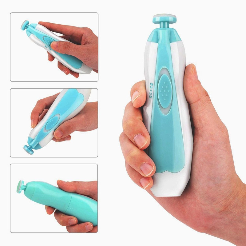 yoloji Baby Nail Trimmer Electric -AA Battery Powered(Not Included), 6-in-1 Safe Baby