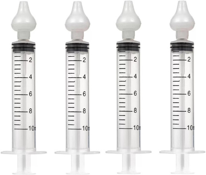 B-Arm 2 in 1 Baby Nasal Aspirator and Nasal Irrigator Syringe (Pack of 4) Manual Nasal Aspirator(Transparent)