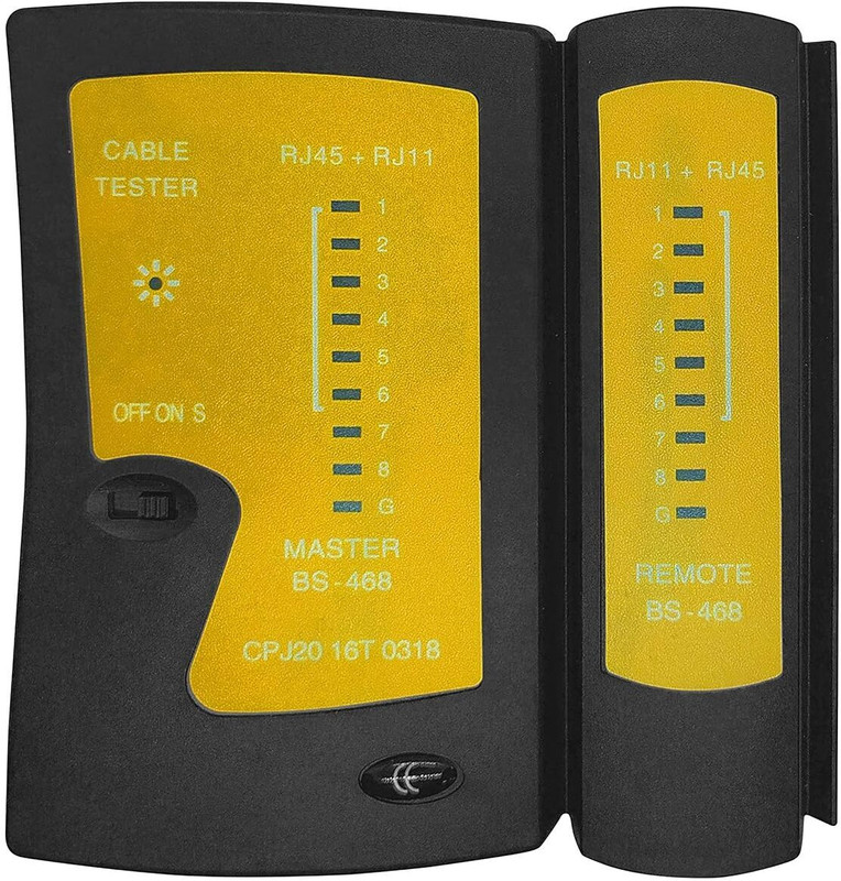 amiciTools Wire Tester RJ45 RJ11 LAN Network Cable Tester Network Interface Card(Black, Yellow)