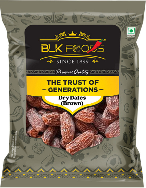 BLK FOODS 1Kg Dry Dates Brown | Sukha Khajoor (Chuara Kharek) Dates Dates(2 x 500 g)