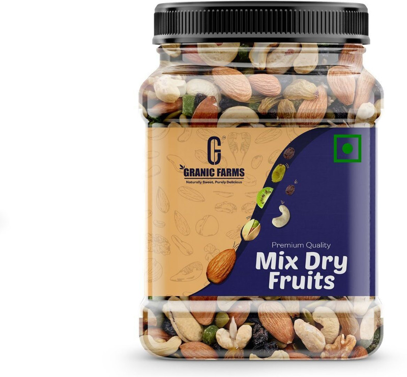 GRANIC FARMS Premium Mixed Dry Fruits | Almonds, Cashews, Raisins, Apricots, Kiwi(1 x 500 g)