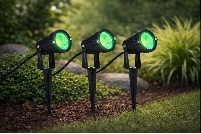 Hybrix LED Spike Garden Light, Spot Light, Focus Light for Home/Garden, (5 Watt), Optical COB LED, 7+ Multicolor Light, Elegant Fiber Body, IP67 Waterproof for Indoor/Outdoor Use (PACK OF 1) Post Light Outdoor Lamp(Multicolor)