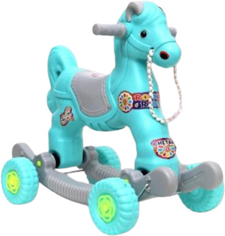 toyprofessor Baby Horse Rider and Rocker Engaging Boy Girl Unisex Playtime Fun Rideons & Wagons Non Battery Operated Ride On(Green)