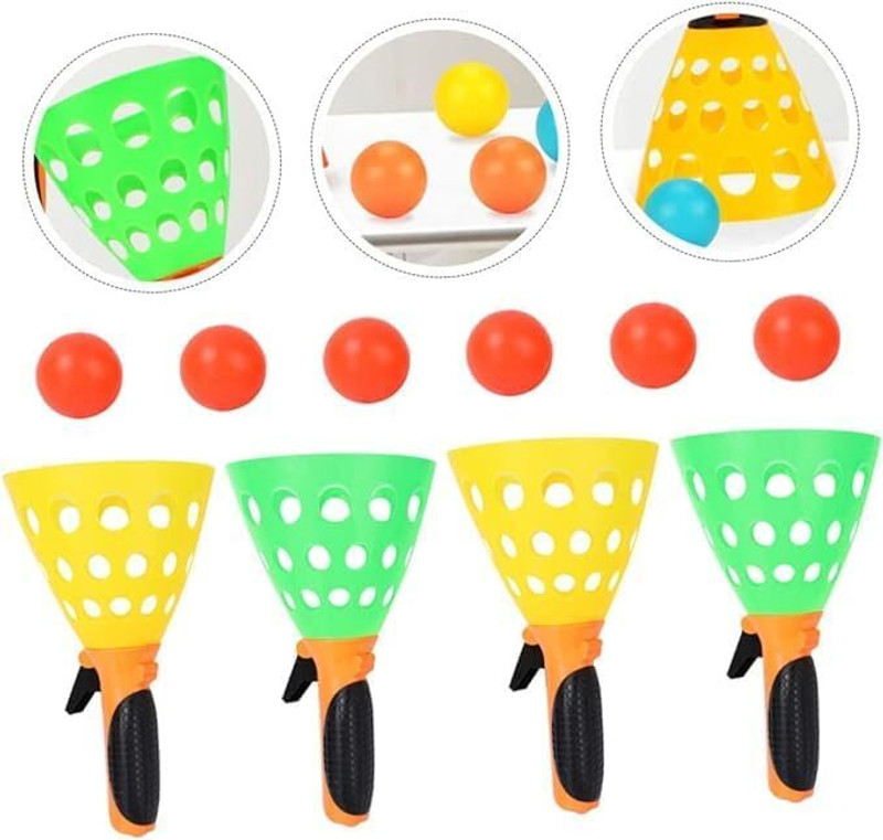 BHVMEY Compact Toss & Catch Paddle Set(Multicolor)
