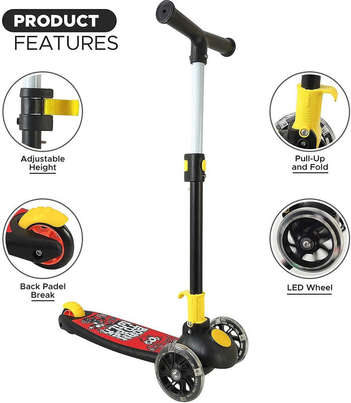 VARAA G OFFERS KIDS LED WHEEL HEIGHT ADJUSTABLE SCOOTER, 50KG WEIGHT CAPACITY,FOLDABLE Kids Scooter(Black)