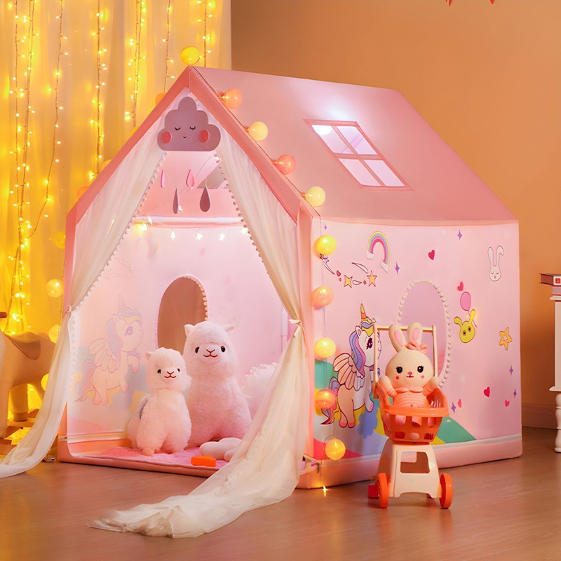 MAYRAENTERPRISE Teddy with Opening Tent House(Pink)