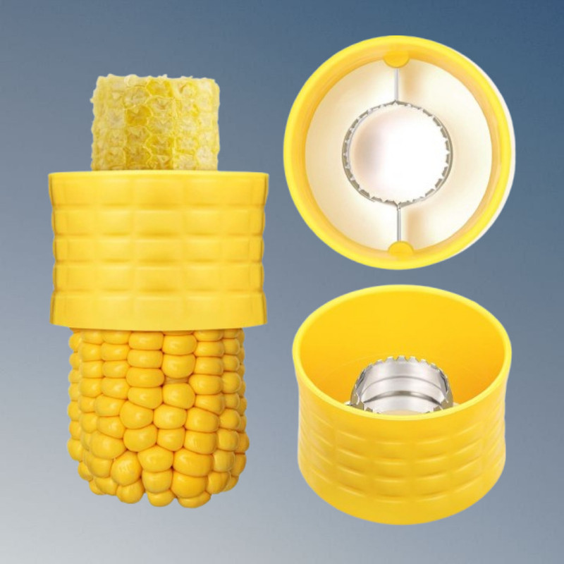 Livorahub Precision Corn Kernel Cutting Stripper Gadget Tool NA Peeler(Yellow)