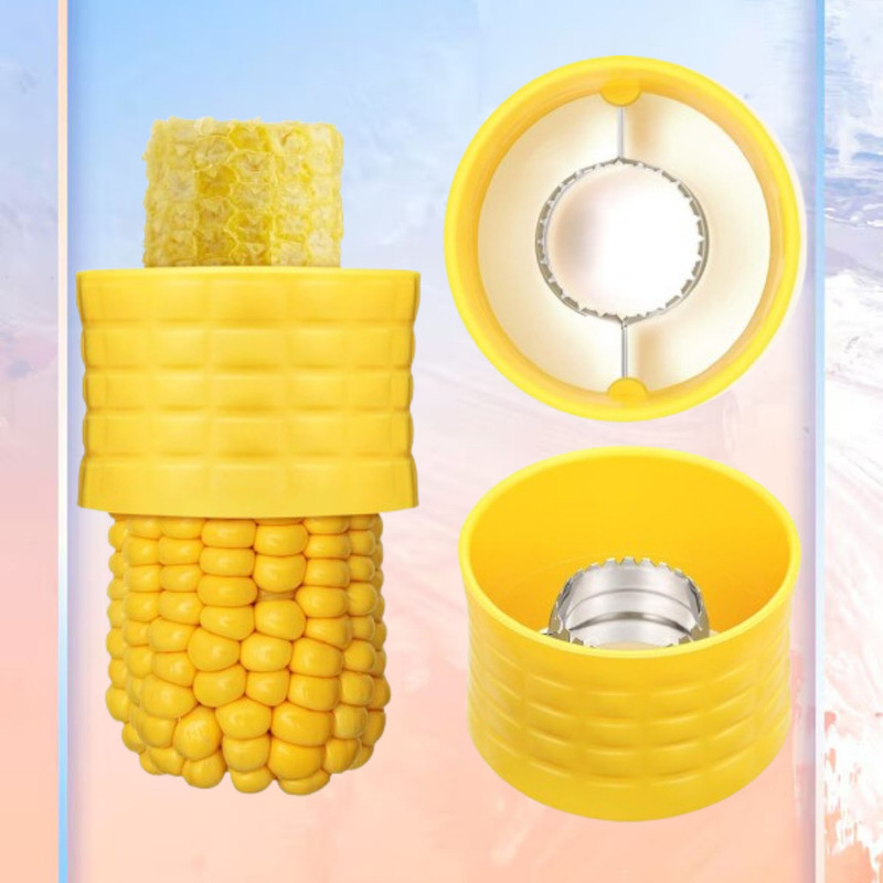 Livorahub Advanced Kitchen Corn Seed Stripping Gadget Device NA Peeler(Yellow)