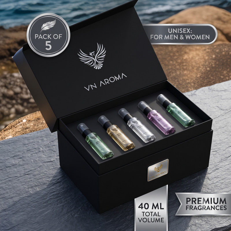 VN AROMA Luxury Fragrance Gift Set | 5 x 8ml | Premium Perfume |Long Lasting Eau de Parfum  -  40 ml(For Men & Women)