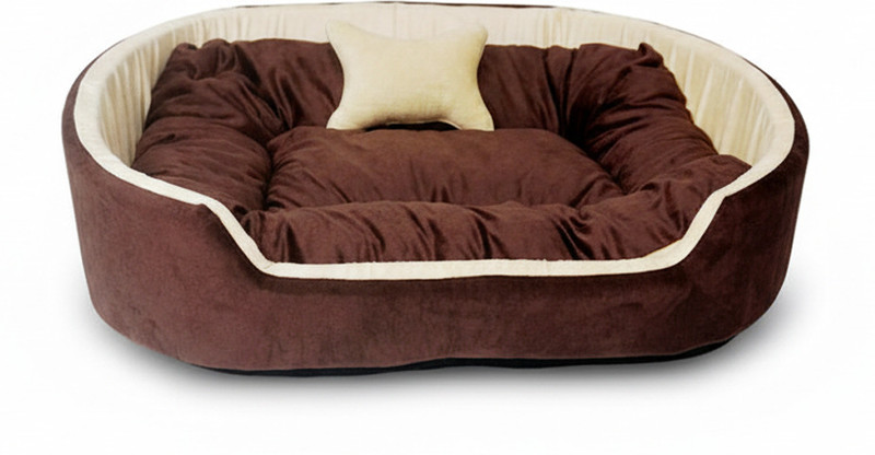 RestPaw Premium Quality Dog & Cat Bed | Soft Cotton Pet Bed for Puppies & Cats S Pet Bed(Brown & White)