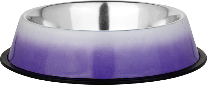 Furry Castle Purple Gradient Stainless Steel Pet Bowl, Anti Skid Stainless Steel Pet Bowl(940 ml Purple)