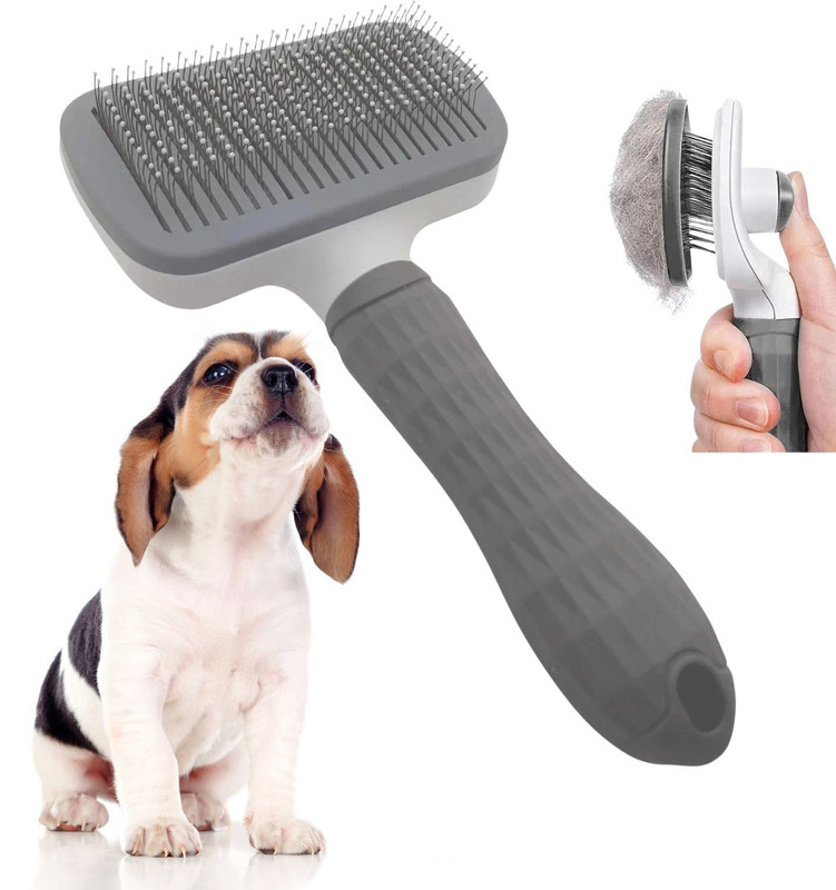 PAWS SAMRAT Grooming & Cleaning Thin Slicker Brush for Dogs & Cats - (Oval) (Color May Vary) Slicker Brushes for Dog & Cat, Rabbit