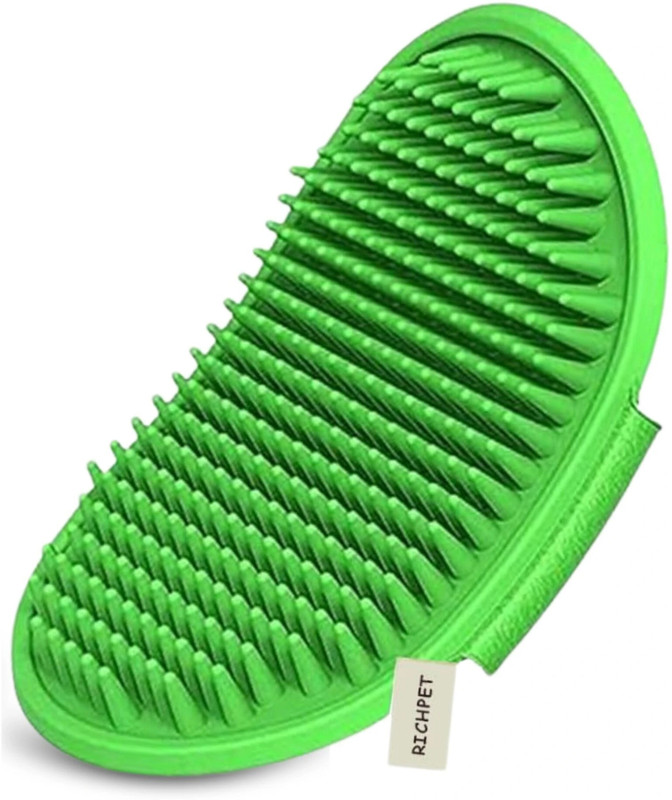 Richpet Dog Bath Brush - Pet Massage Rubber Bath Glove for Dogs, Cats and Rabbits Basic Comb for  Dog & Cat