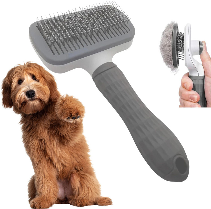PAWS SAMRAT Rectangle Sleeker Thin Pin Sleeker Comb Brush (Grey) Slicker Brushes for  Dog & Cat, Rabbit
