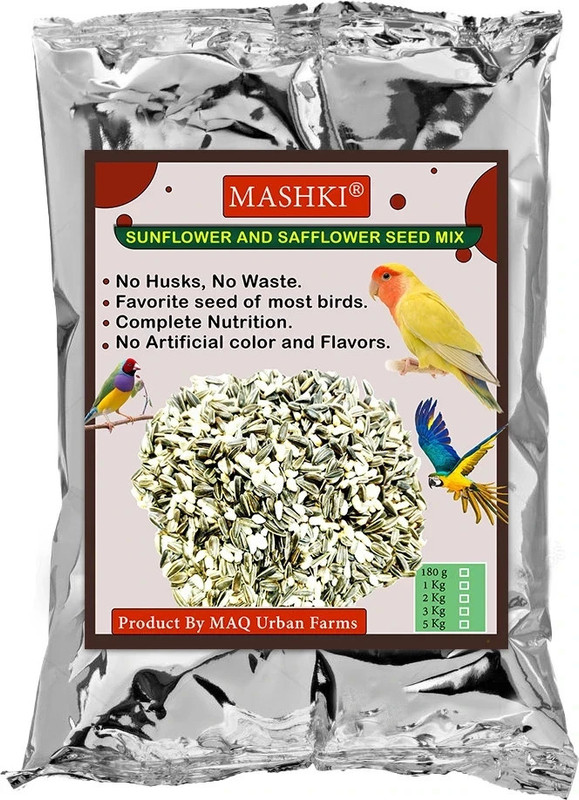 MASHKI Sunflower and Safflower Rich Nutrition Mix seed Daily bird food Nuts 0.18 kg Dry Adult Bird Food