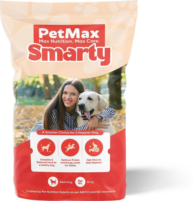 PETMAX Smarty Dry Dog Food|Chicken & Rice|Gluten Free |Turmeric for Higher Immunity Chicken, Rice 20 kg Dry Adult Dog Food